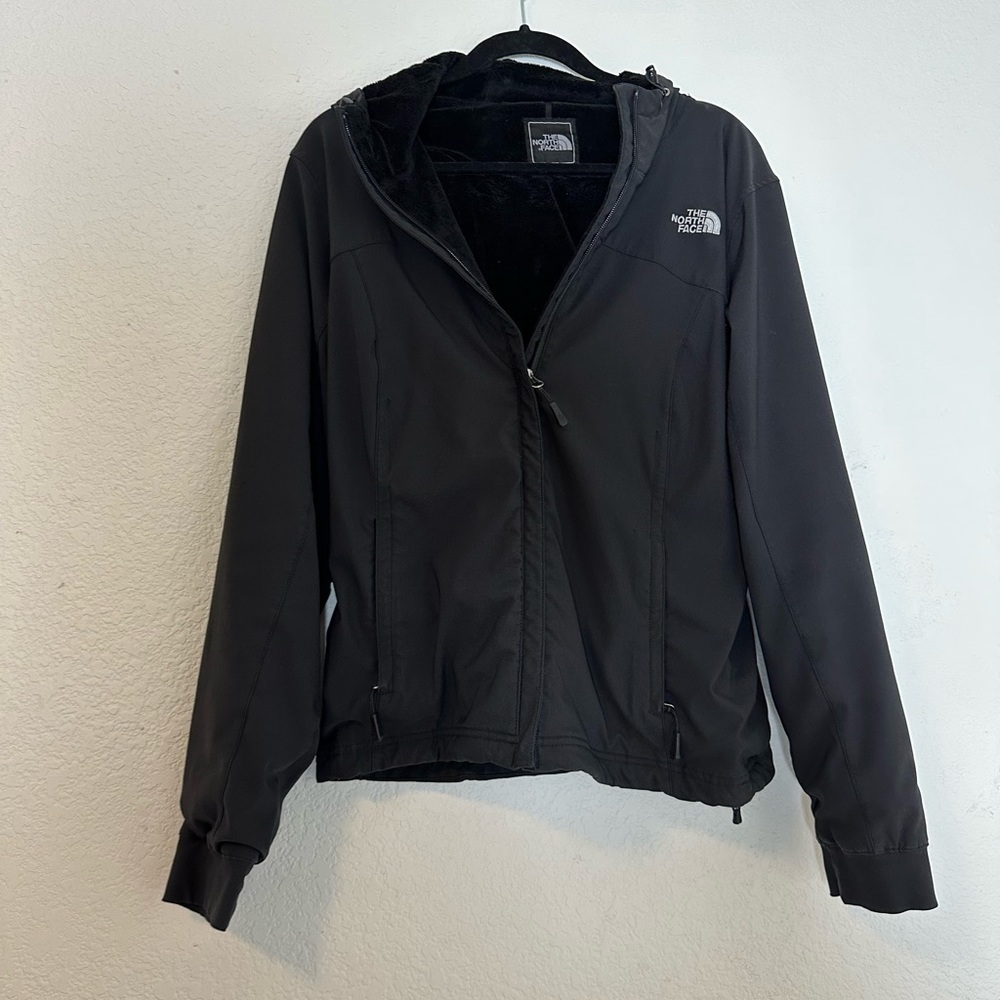 North Face Lined Winter Jacket Black Medium